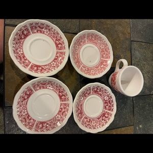 Syracuse Strawberry vintage Transferware China dessert plates dinner plates etc